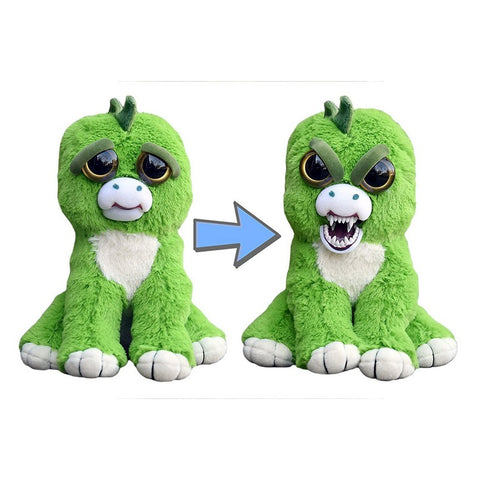 Feisty Pets by William Mark- Extinct Eddie™️- Adorable 8.5" Plush Stuffed Dinosaur That Turns Feisty With a Squeeze!