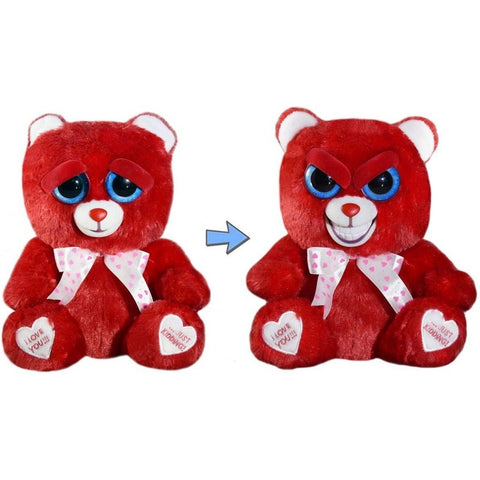 Feisty Pets Meghan Madlove™️ Valentine Bear Grin 8.5" Plush Stuffed Animal Toy