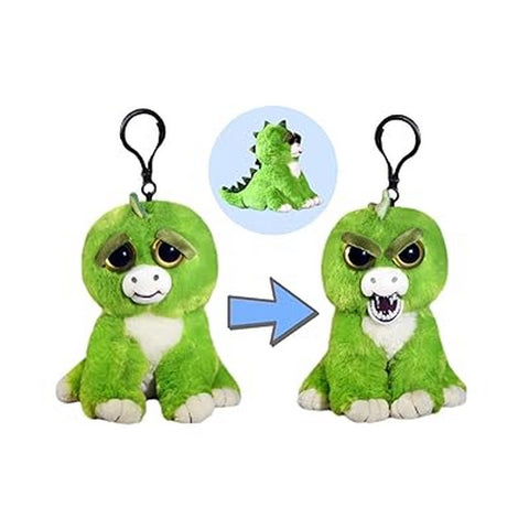 Feisty Pets Mini Extinct Eddie™ The Stegosaurus 4" Backpack Plush Clip