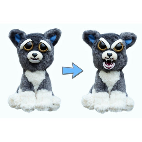 Feisty Pets by William Mark- Sammy Suckerpunch™️- Adorable 8.5" Plush Stuffed Dog That Turns Feisty With a Squeeze!