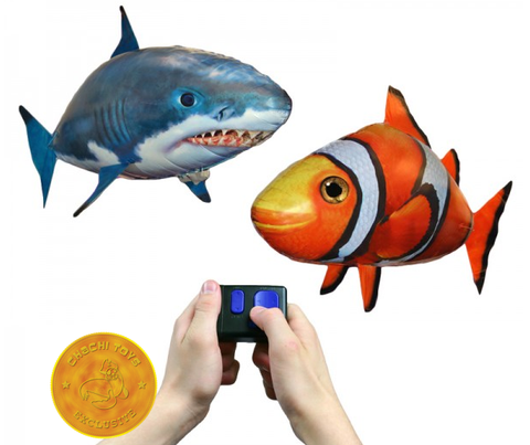 Air Swimmers Remote Control Flying Shark & Clownfish Official Bundle