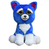 Feisty Pets by William Mark- Freddy Wreckingball- Adorable 8.5" Plush Stuffed Neon Blue Dog That Turns Feisty With a Squeeze!