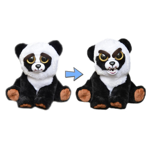 Feisty Pets by William Mark- Black Belt Bobby- Adorable 8.5" Plush Stuffed Panda Bear That Turns Feisty With a Squeeze!