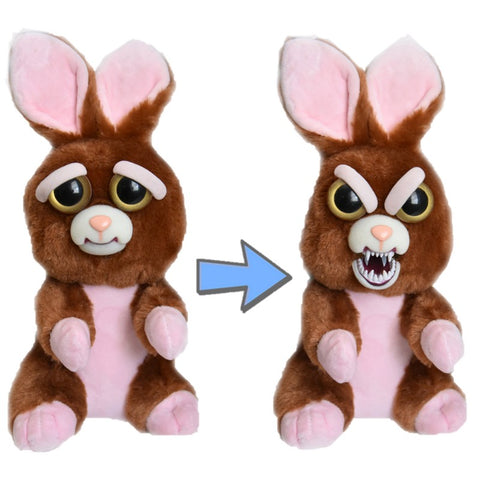 Feisty Pets by William Mark- Vicky Vicious- Adorable 8.5" Plush Stuffed Bunny Rabbit That Turns Feisty With a Squeeze!