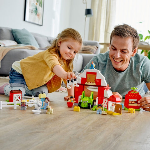 Diseñador Lego Duplo town 10952, tractor, casa y animales para niños,  primer juguete de construcción original